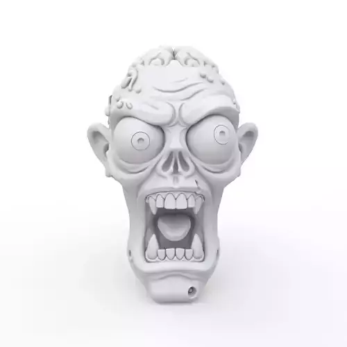 Zombie Head 3D Print Model