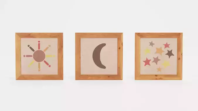 -Wall Pictures - Sun and Moon and Stars-