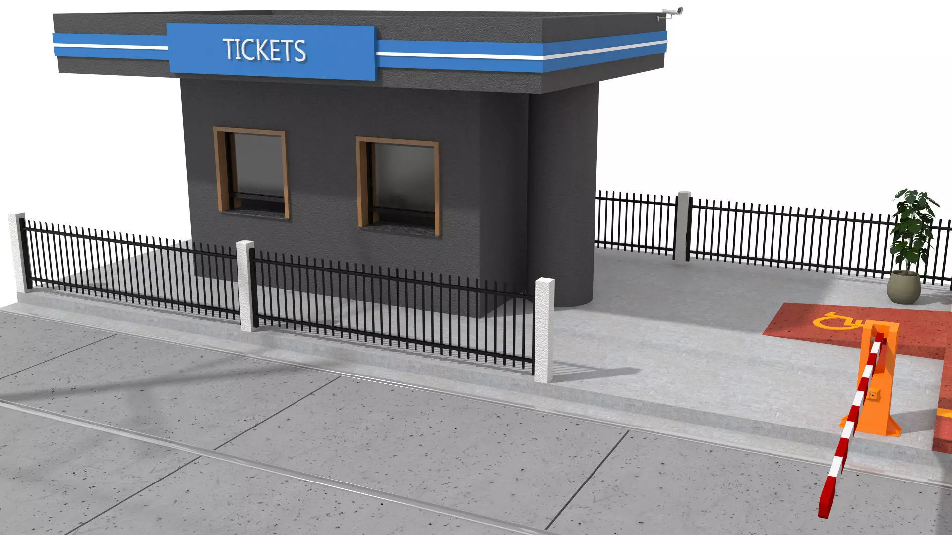 Tramway Station Low-poly 3D model_11