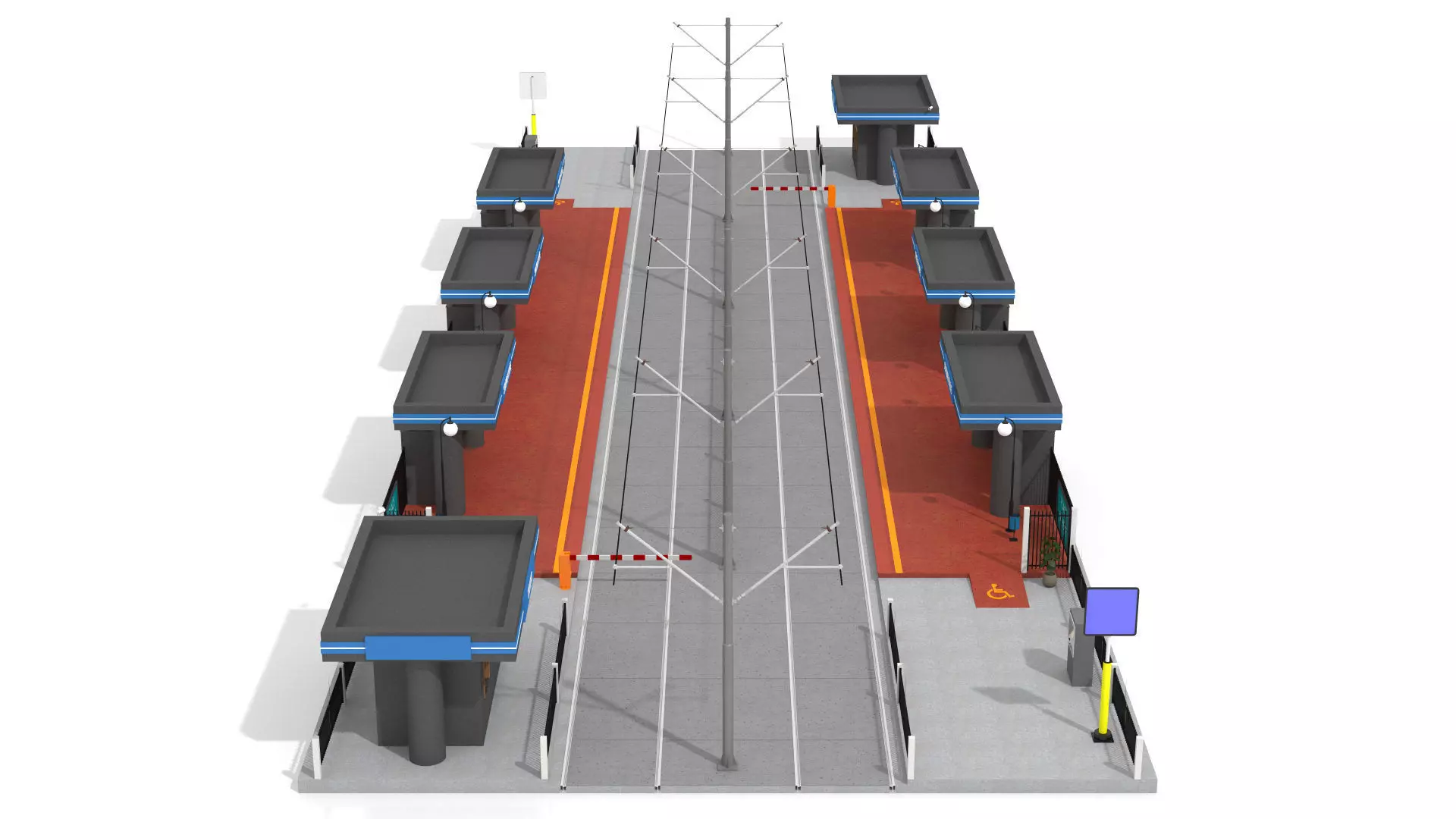 Tramway Station Low-poly 3D model_4
