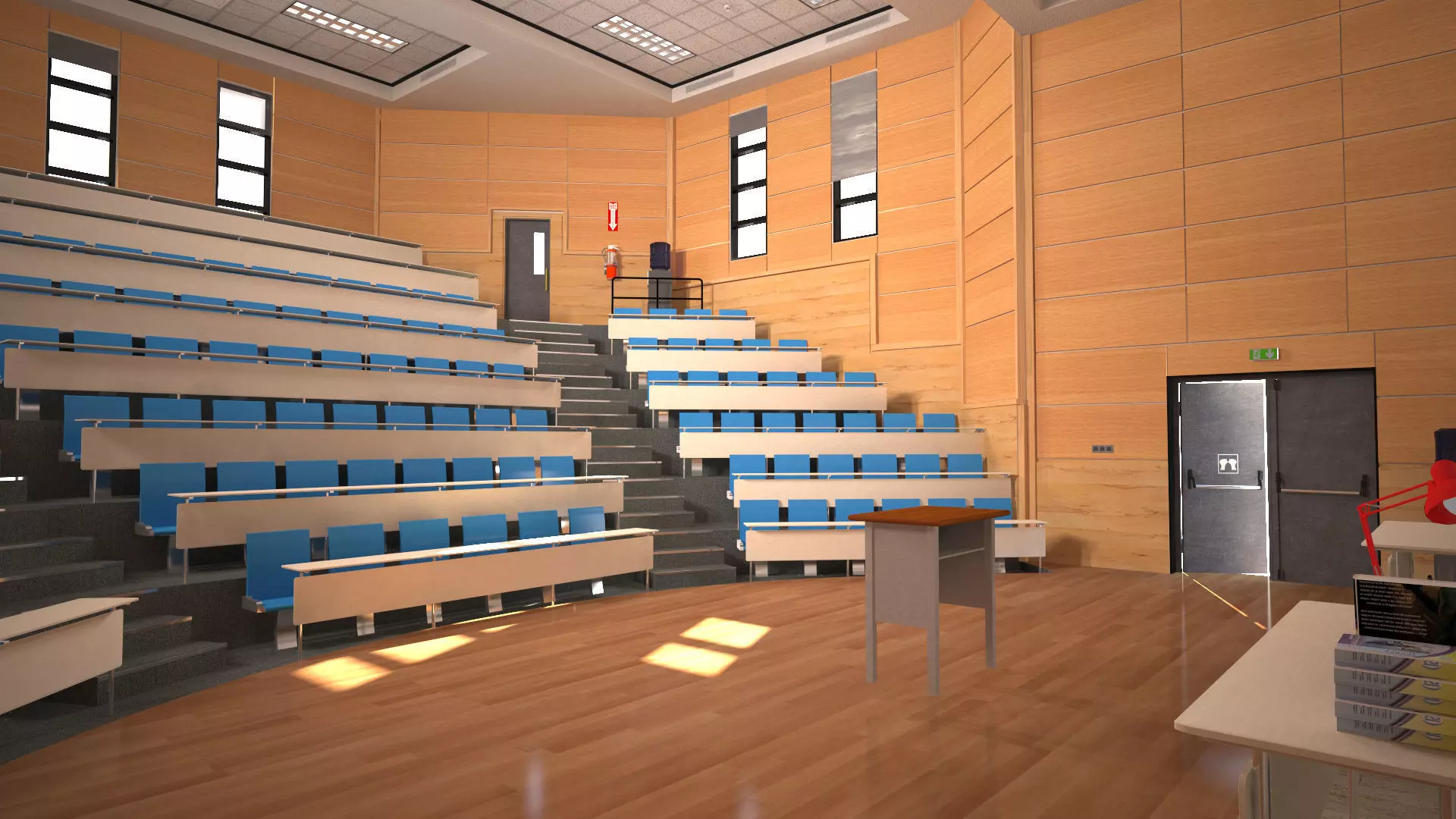 Auditorium 1 Low-poly 3D model_1