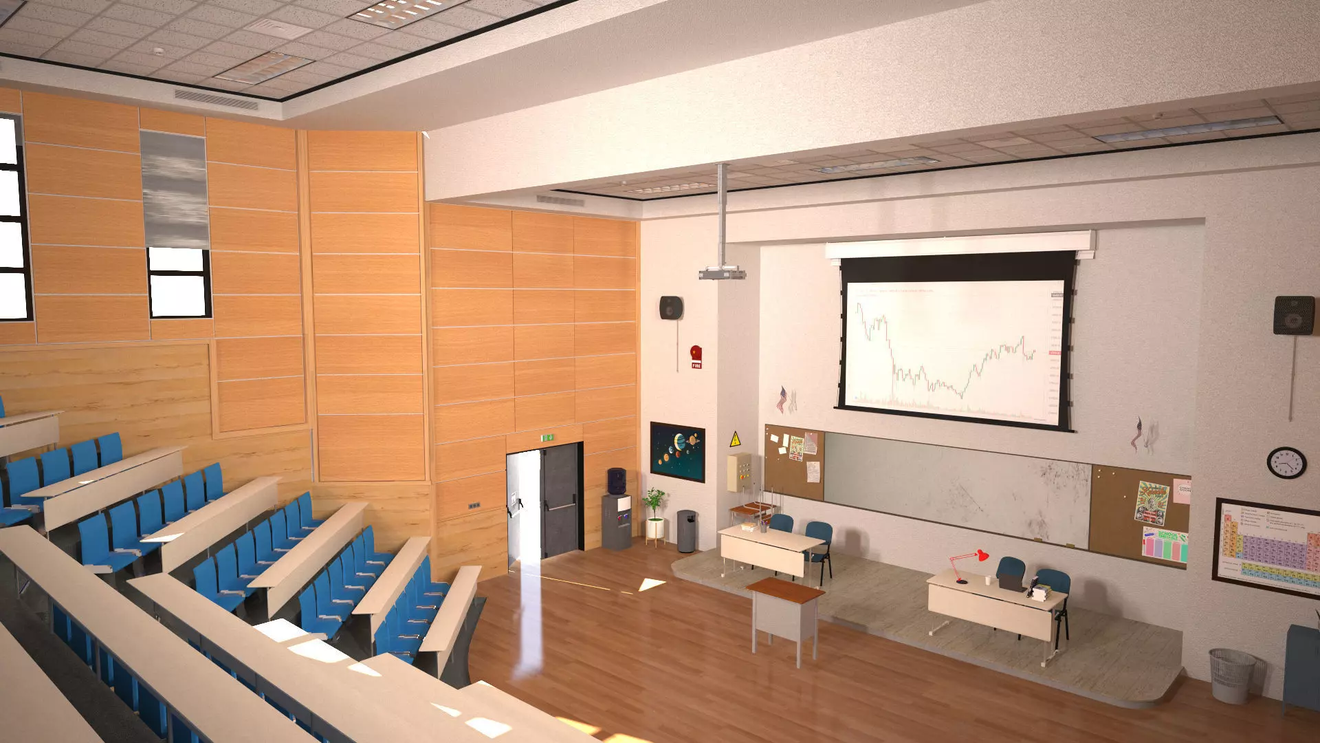 Auditorium 1 Low-poly 3D model_5