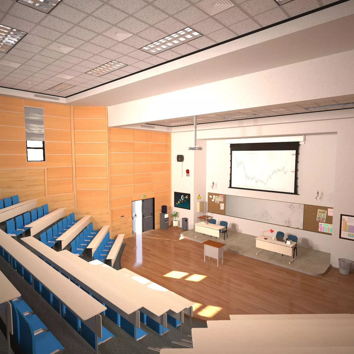Auditorium 1 Low-poly 3D model_0