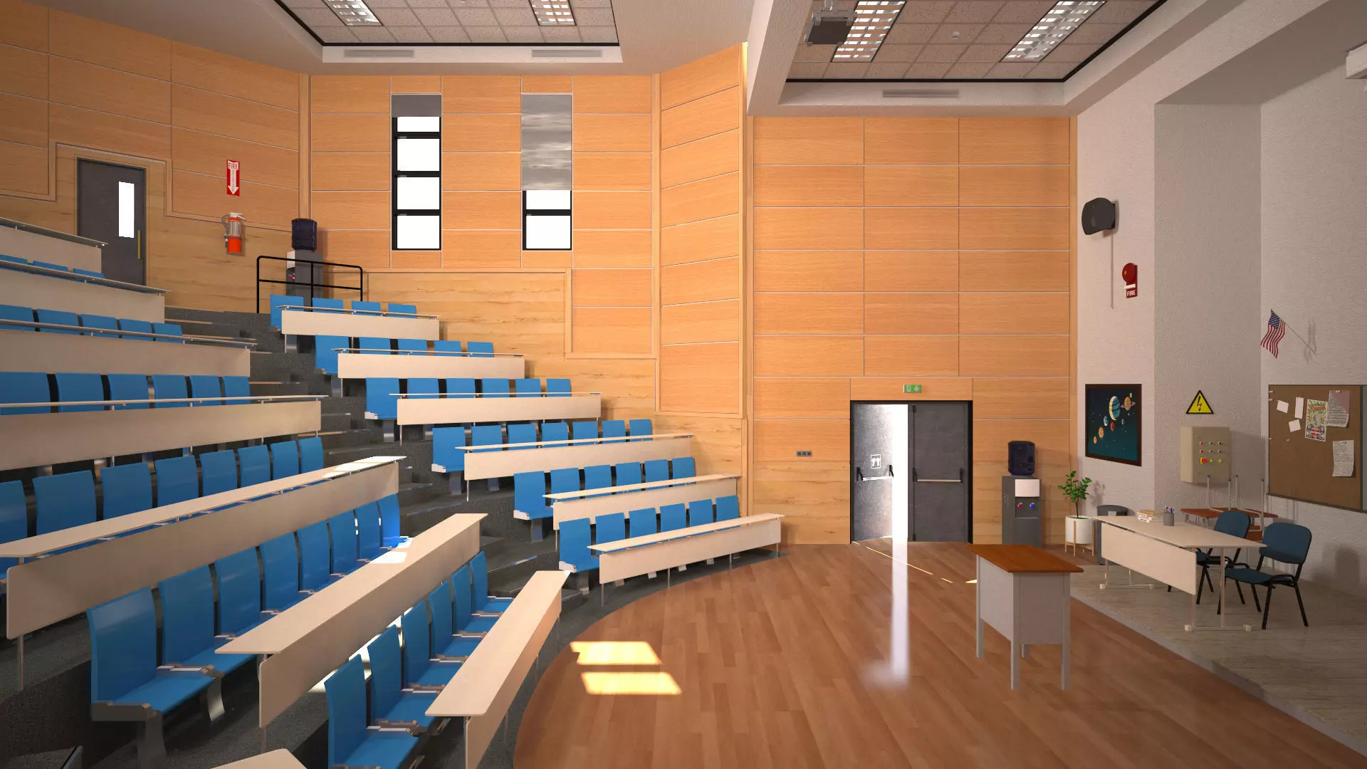 Auditorium 1 Low-poly 3D model_3