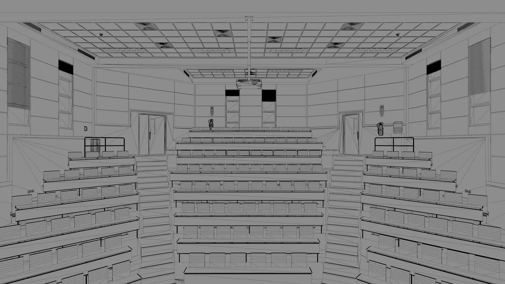 Auditorium 1 Low-poly 3D model_10