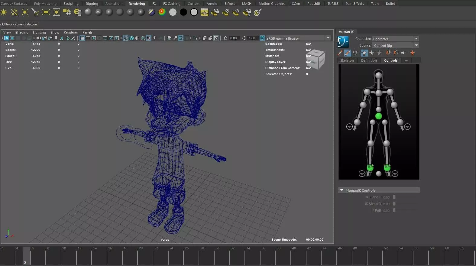 Animated Cartoon Kid 3D Model - Maya HumanIK Ready 3D model_7