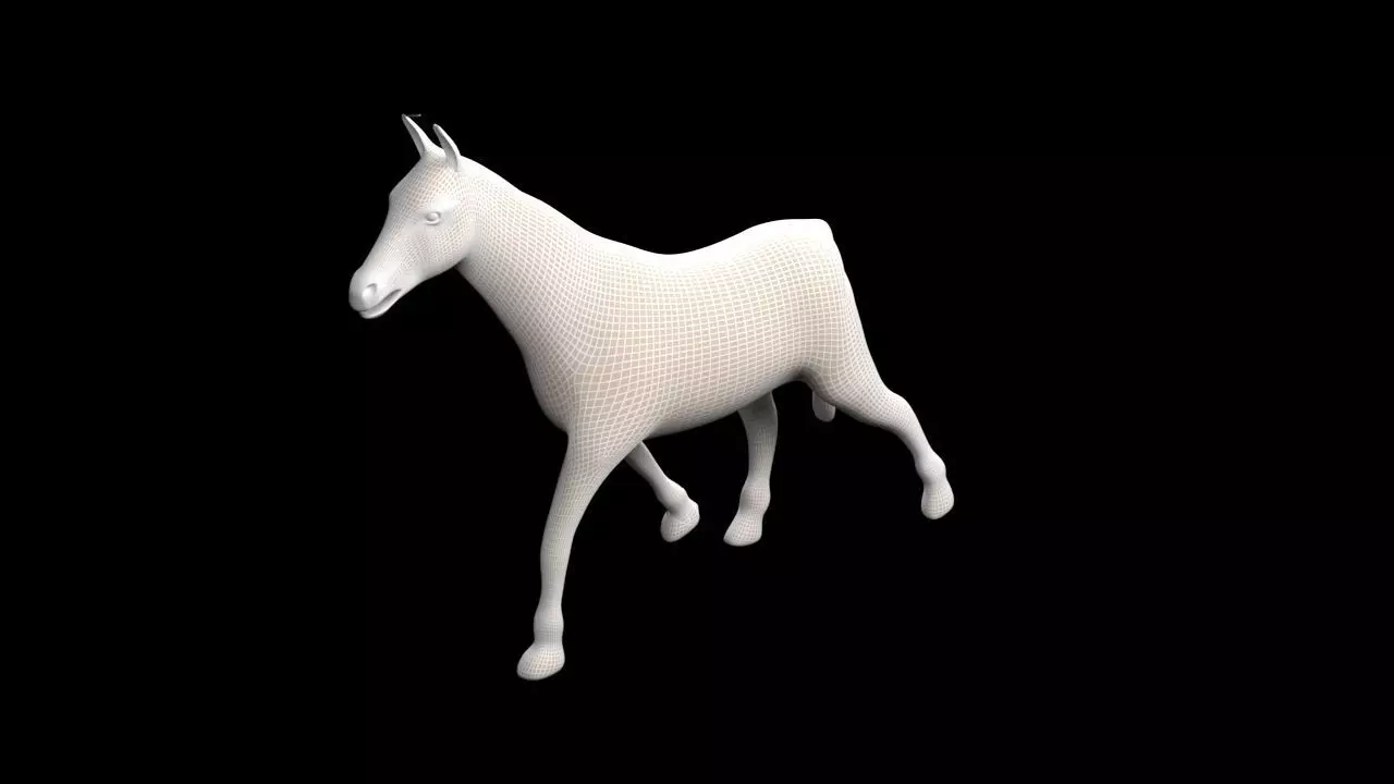 Walking Horse 3D Model Low-poly 3D model_3