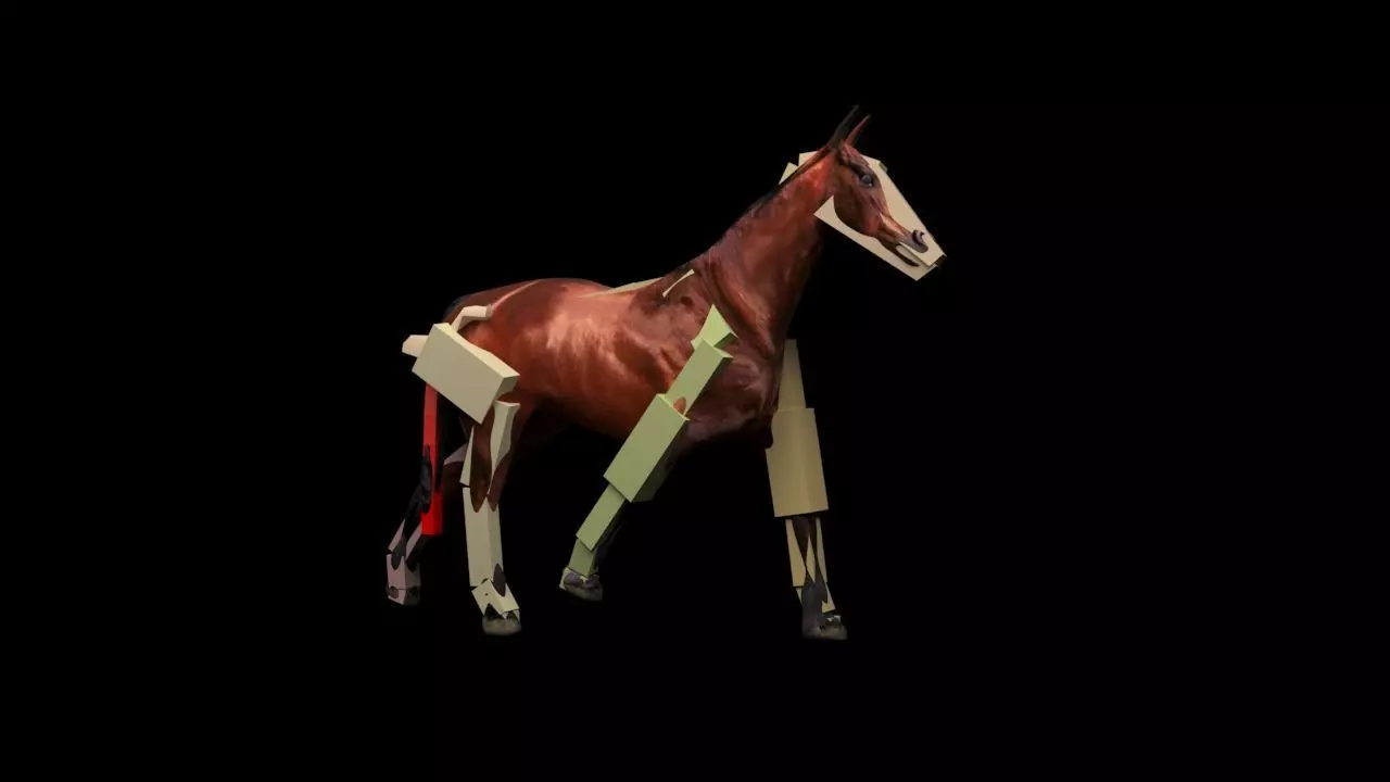 Walking Horse 3D Model Low-poly 3D model_0