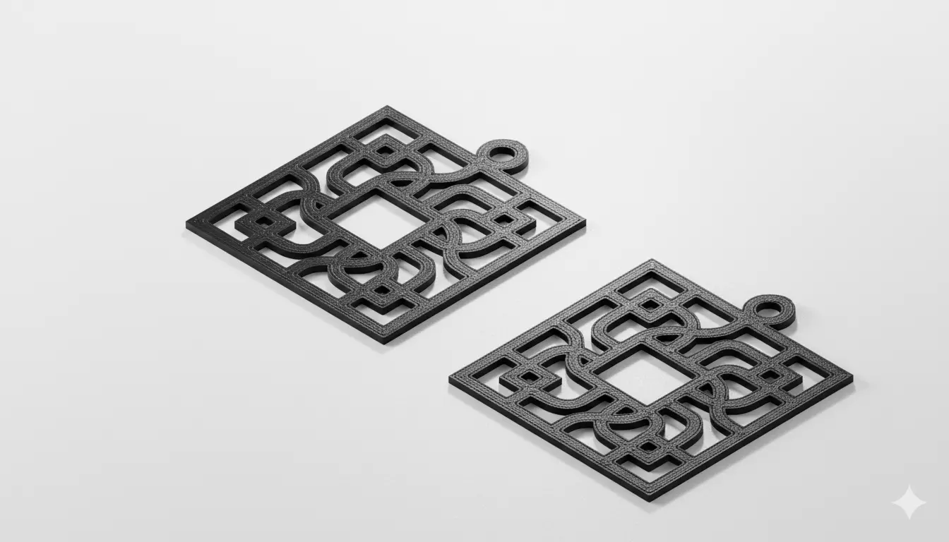 Geometric Square Pendant Art 3D model_4