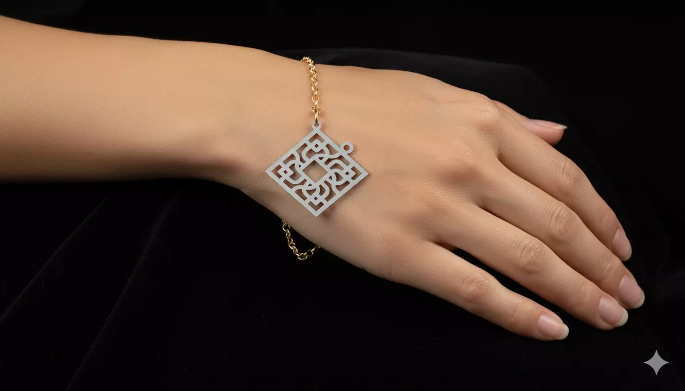 Geometric Square Pendant Art 3D model_2