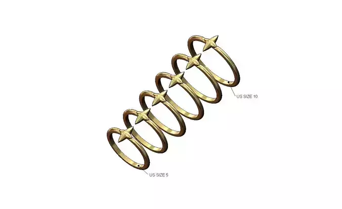 Dainty star ornament fashion ring US sizes 5to10