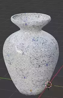White and blue vase