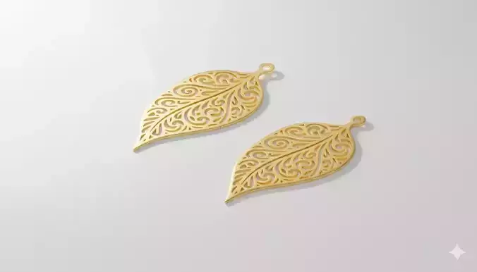 Ornate Leaf Pendant Art