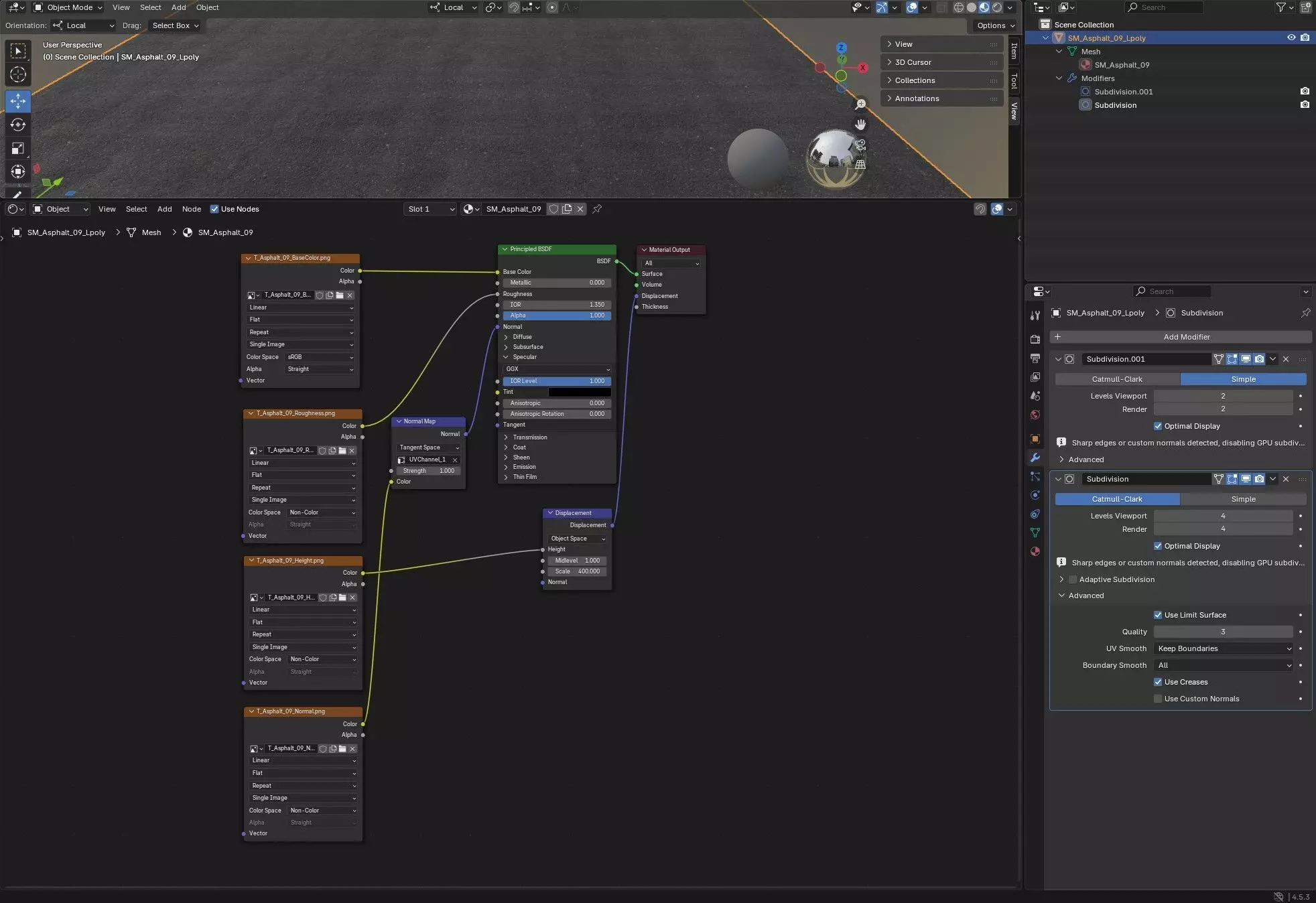 Asphalt 09 PBR Low-poly 3D model_8