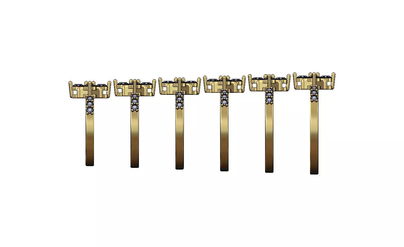 Diamond sides and clover cross cluster ring US sizes 5to10 3D print model_1