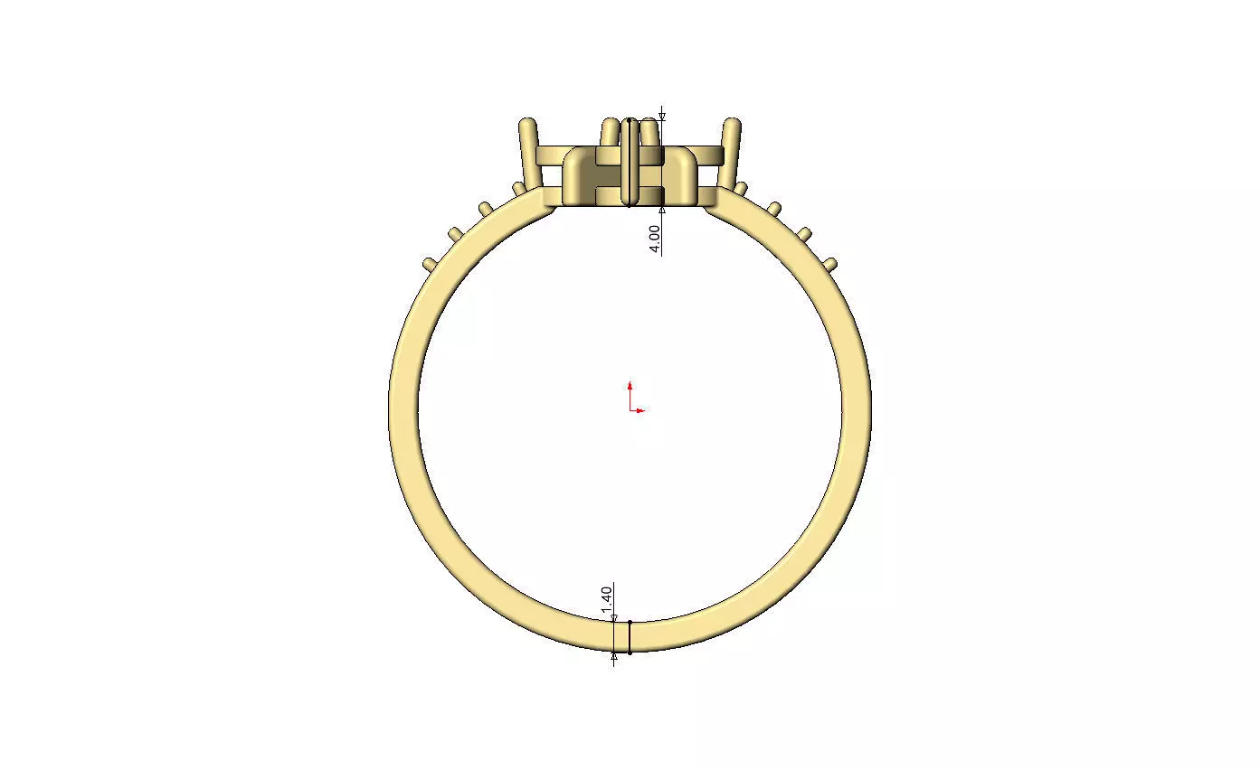 Diamond sides and clover cross cluster ring US sizes 5to10 3D print model_7