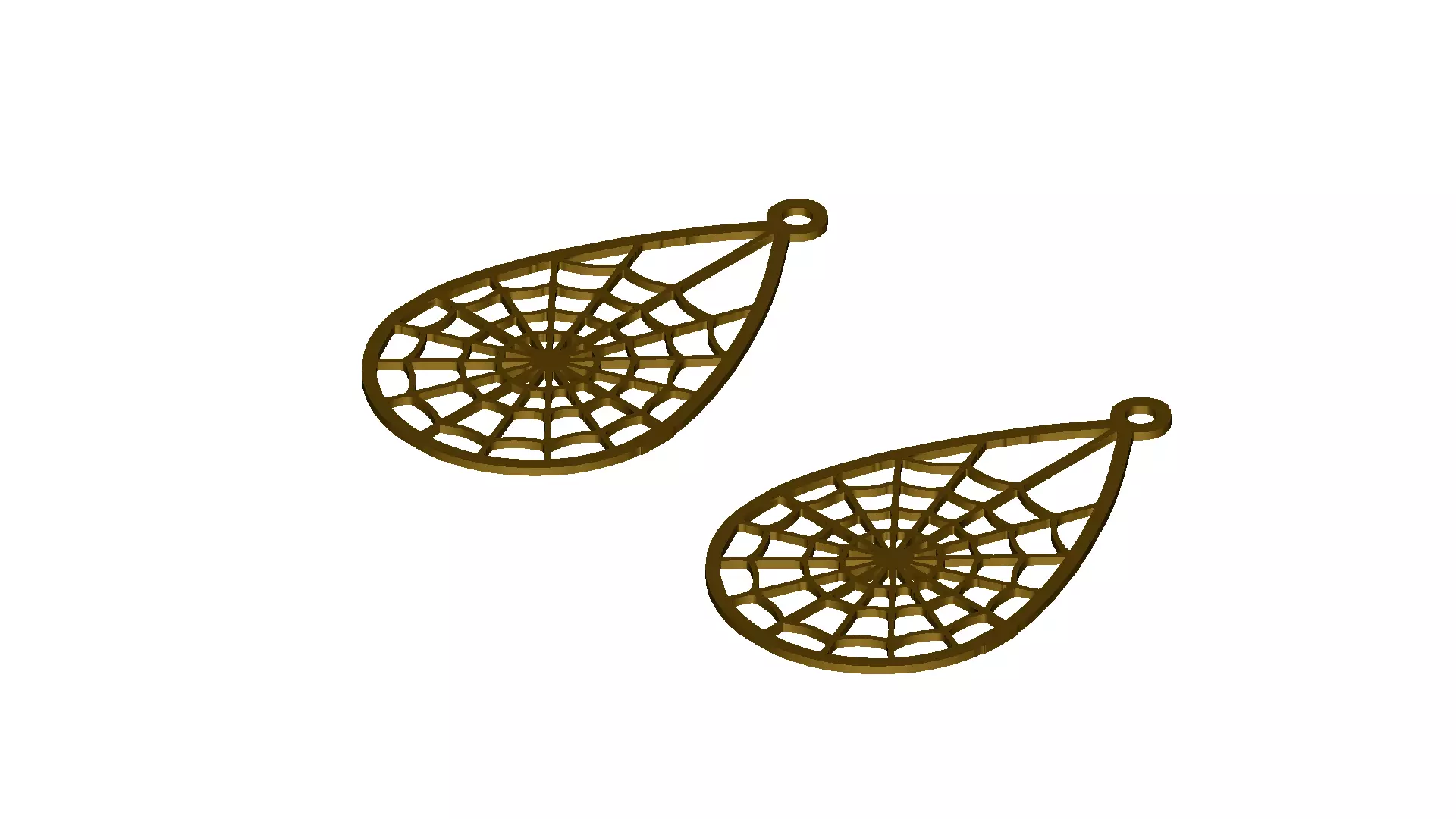 Spiderweb Teardrop Pendant Art 3D model