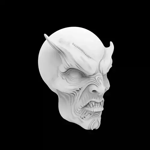 Alien Mutant Face 3D Print Model