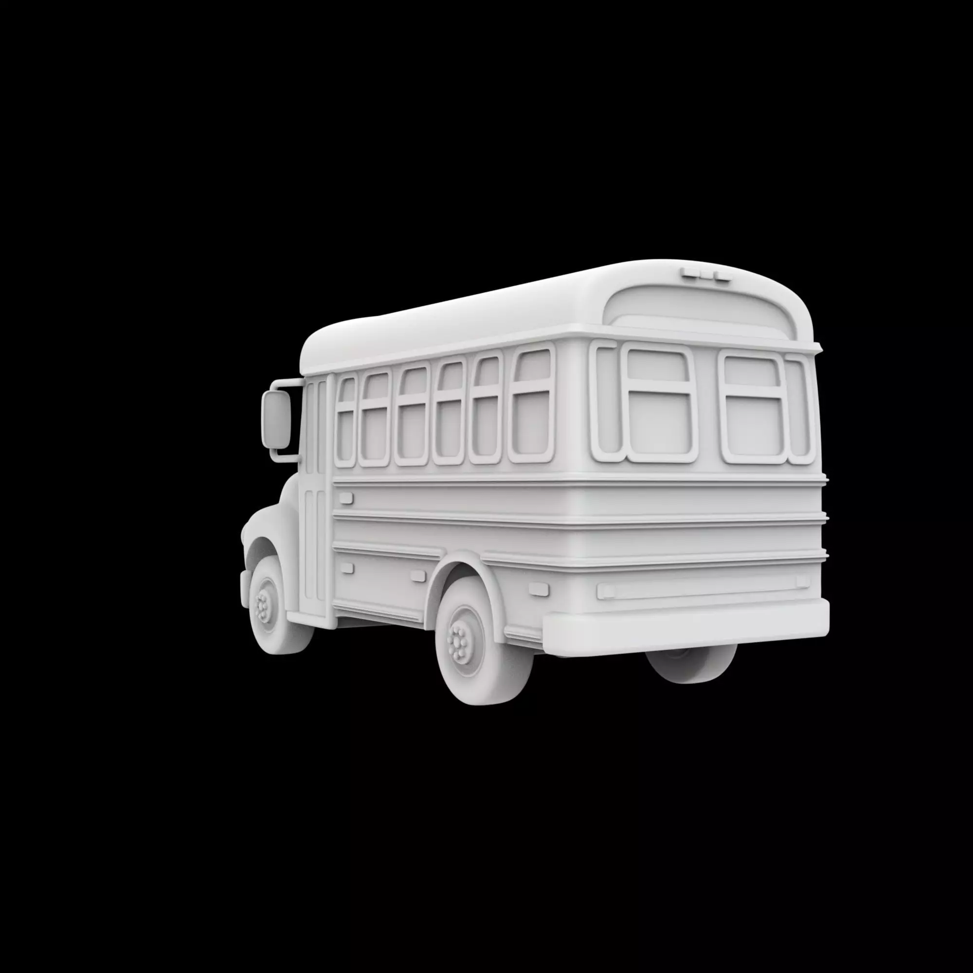 Cartoon School Bus With Eyes 3D Print Model 3D print model_2