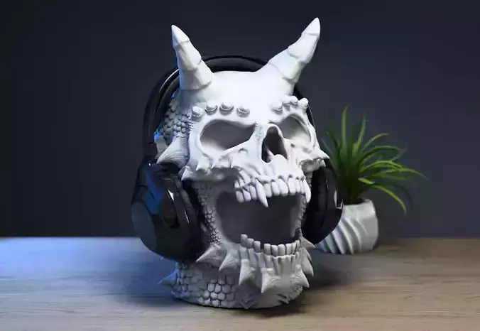 Skull dragon headphone Stand Cyborg Headset Stand Perfect Gamer 