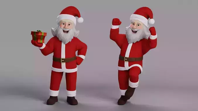 Cartoon Santa Claus rigged