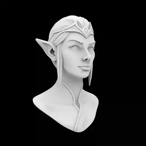 Elf Queen Bust 3D Print Model