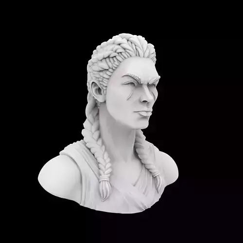 Female Warrior Bust 3D Print Model