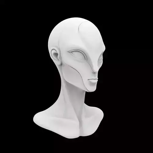 Futuristic Alien Bust 3D Print Model