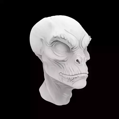 Reptilian Alien Head 3D Print Model