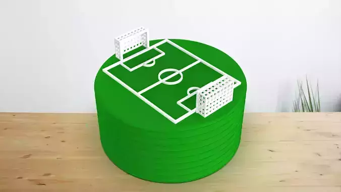 3D Printable Mini Soccer Field Cake Topper Set