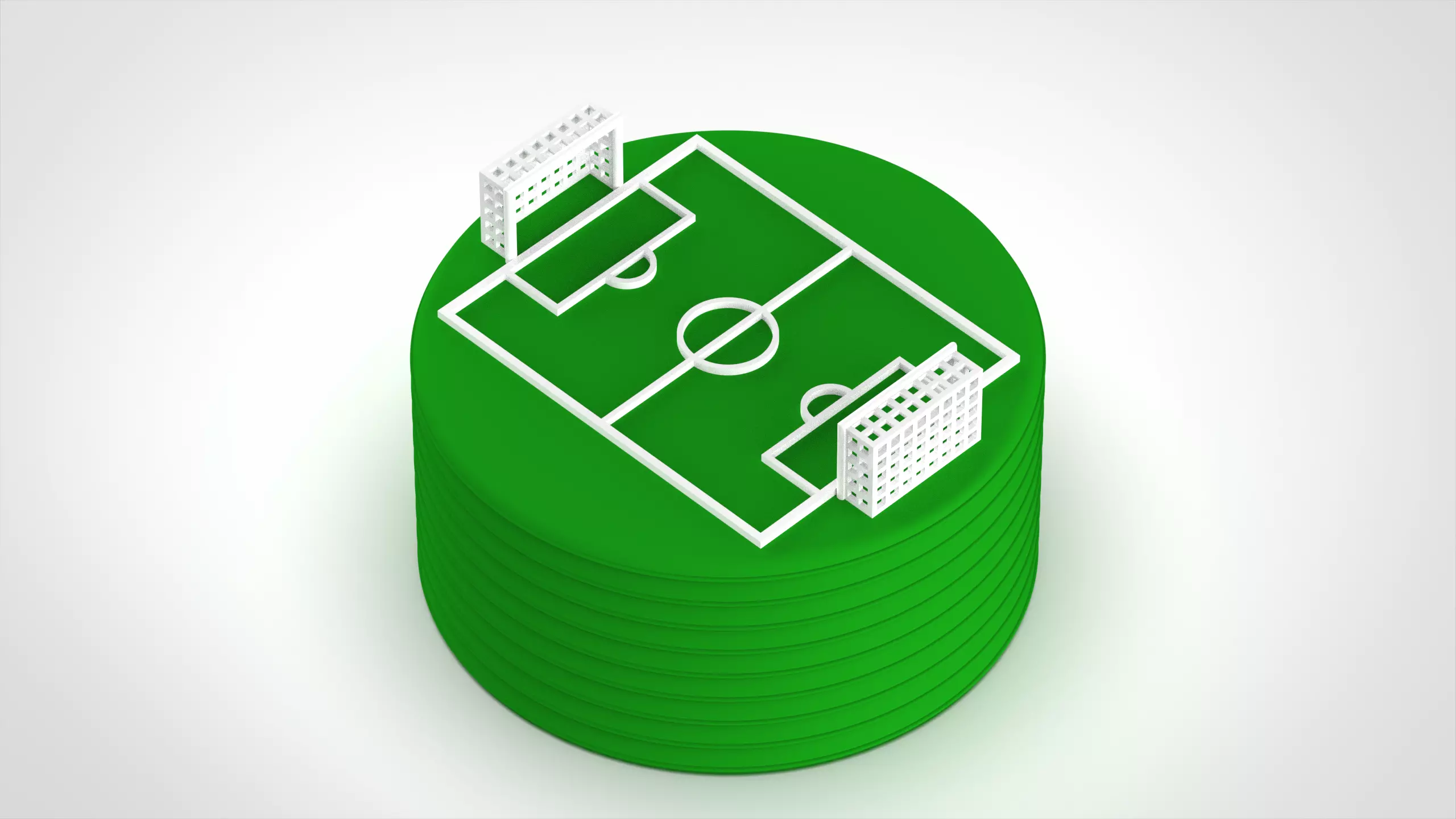 3D Printable Mini Soccer Field Cake Topper Set 3D print model_4