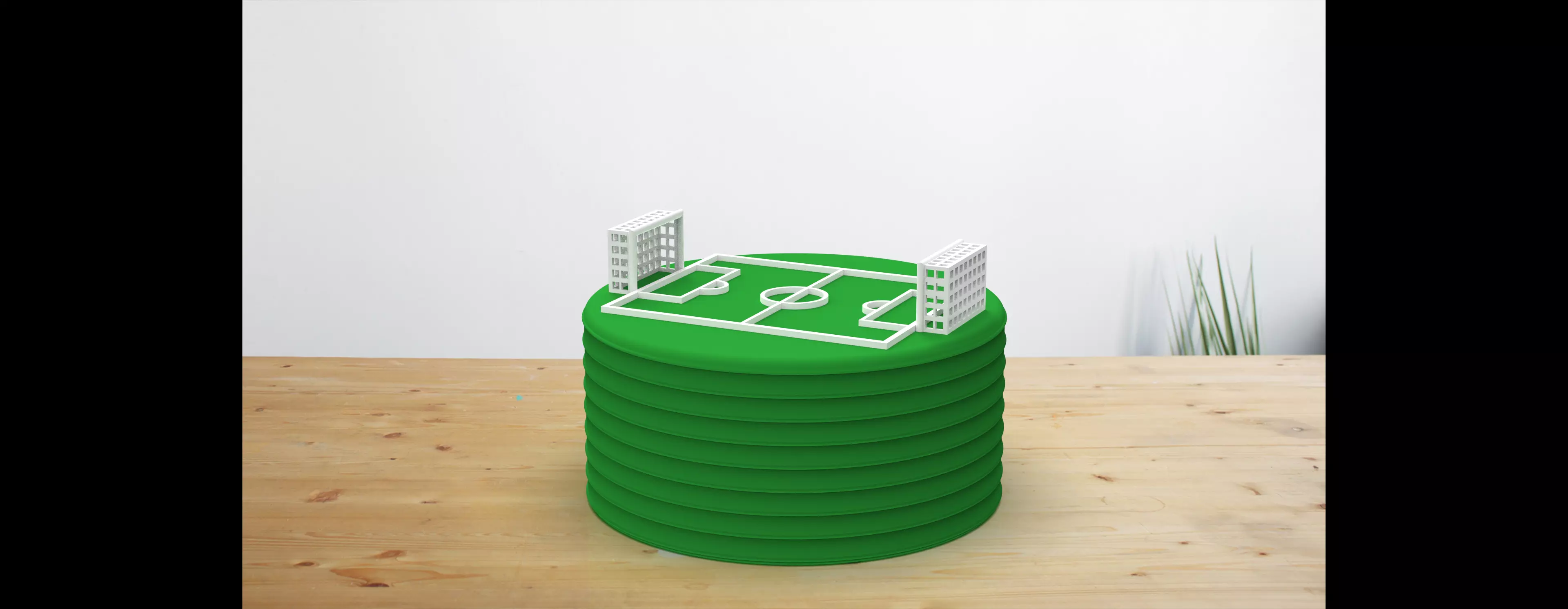 3D Printable Mini Soccer Field Cake Topper Set 3D print model_1