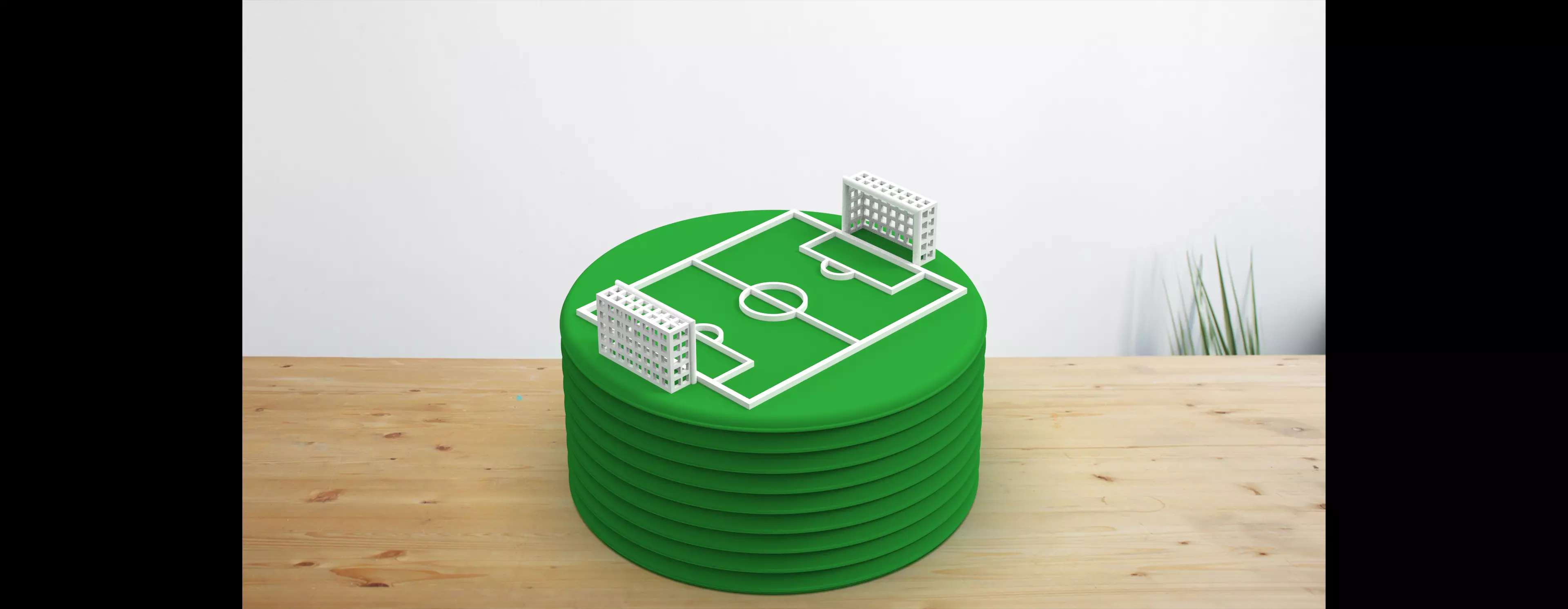 3D Printable Mini Soccer Field Cake Topper Set 3D print model_2