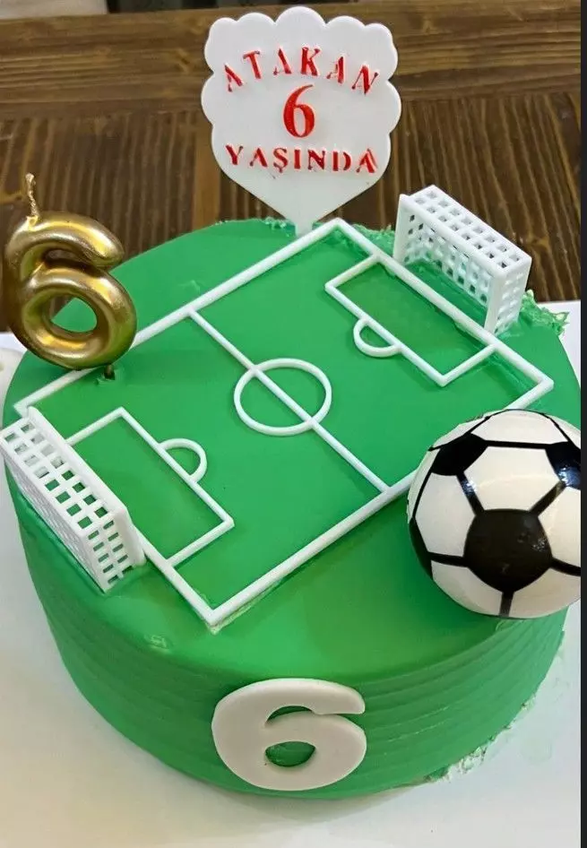 3D Printable Mini Soccer Field Cake Topper Set 3D print model_5