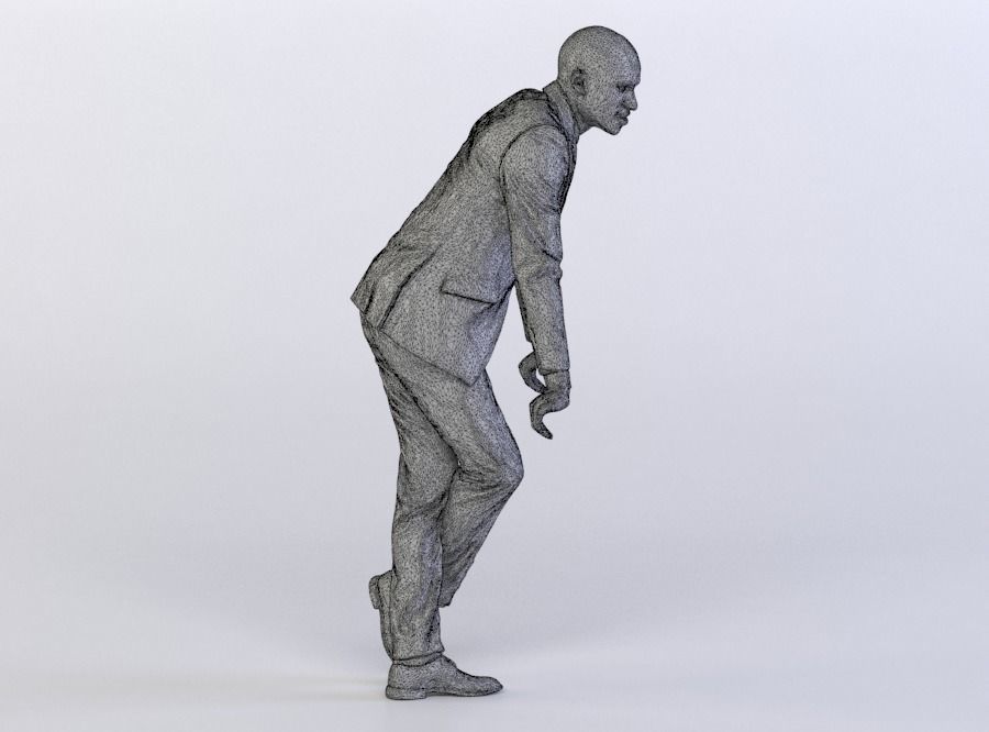 Christopher 0437 Man in a Suit Resting against an Invisible B... 3D model_7