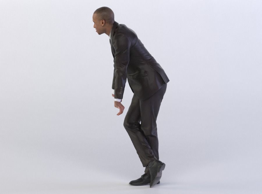 Christopher 0437 Man in a Suit Resting against an Invisible B... 3D model_1