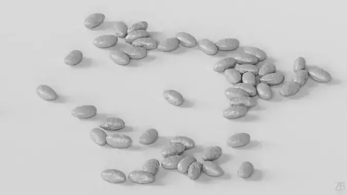 Edamame Bean 3D model 4