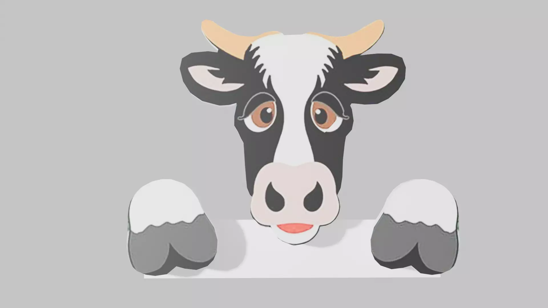 Cow Shaped Hanging Fence Art Low-poly 3D model_2