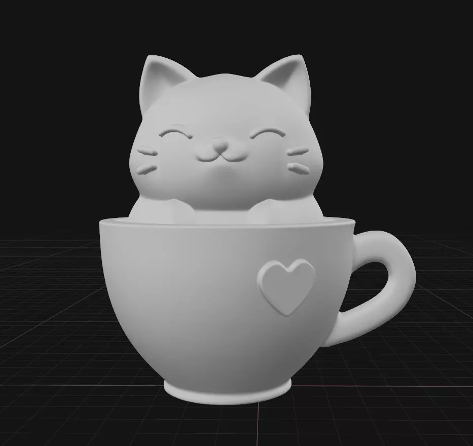 kitten in a teacup 3D print model_1