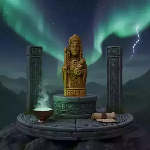 Statue of Frigg Queen of Asgard  3D STL Model