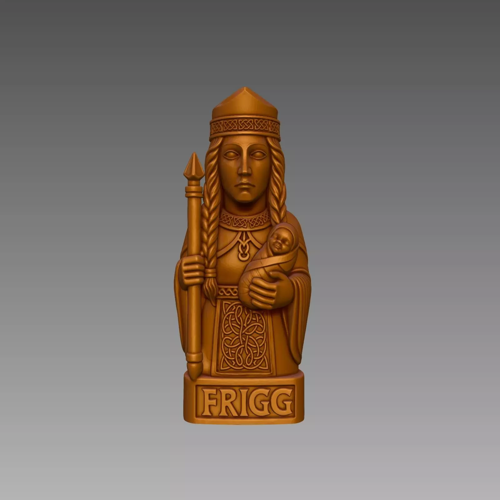 Statue of Frigg Queen of Asgard 3D STL Model 3D print model_1