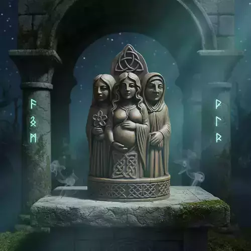 Celtic Triple Goddess Figurine STL for 3D Printing