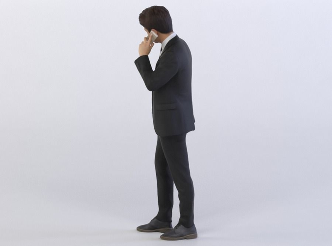Chen 0332 Man in a Suit, Talking on a Phone