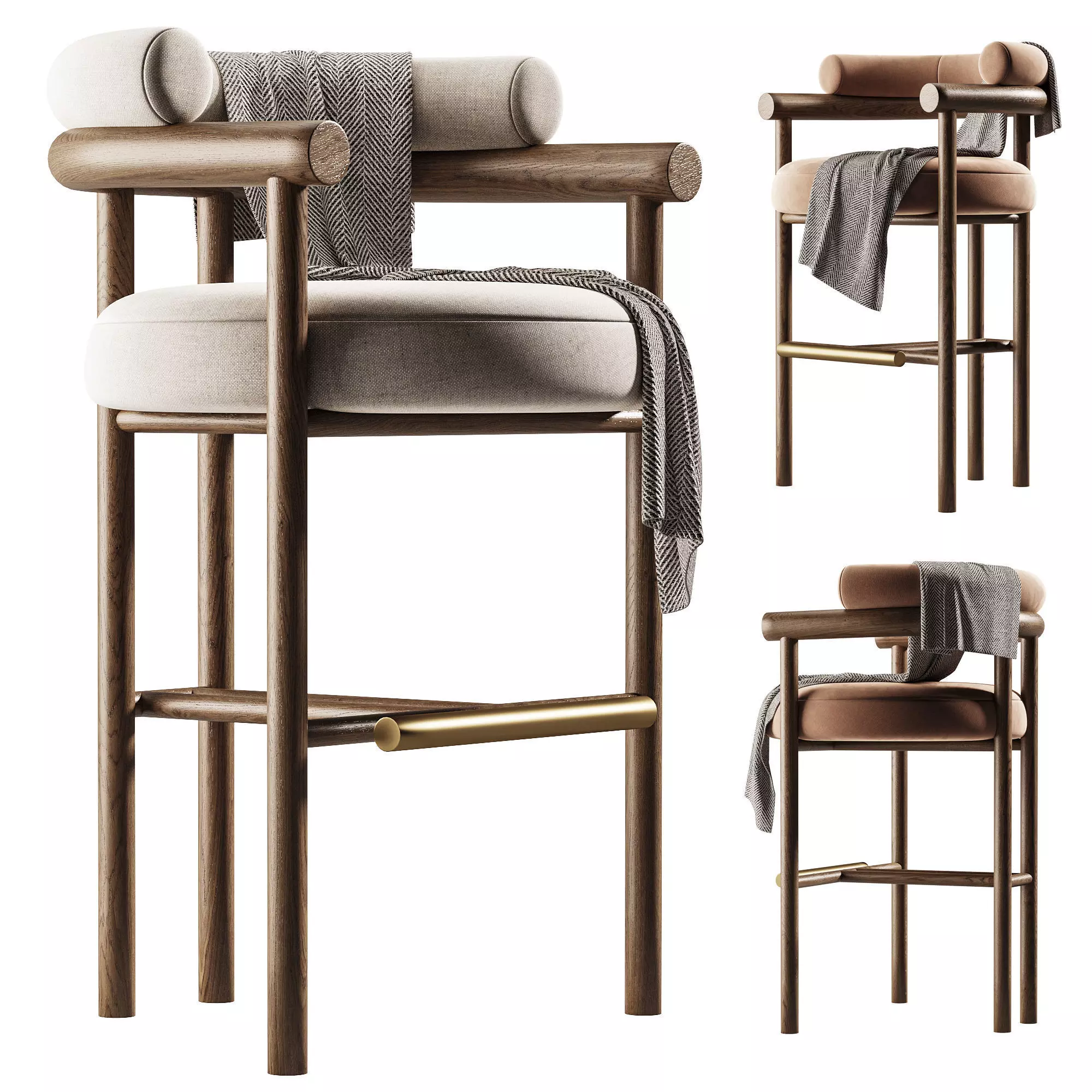Hudson Bar Chair Low-poly 3D model