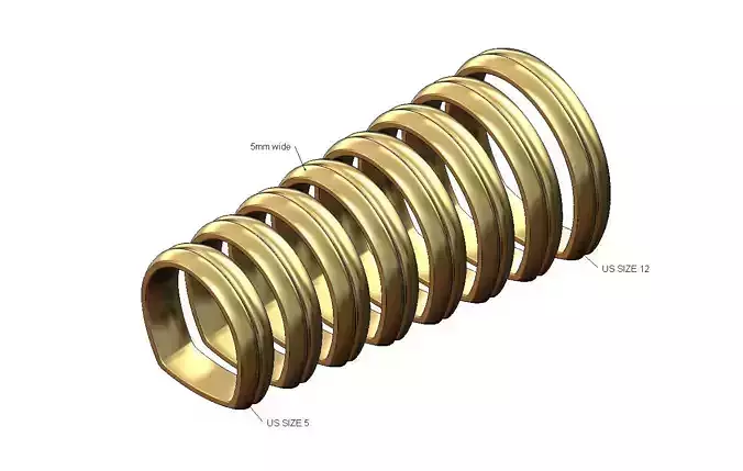 Euro shank 5mm wide comfort fit split band US sizes 5to12 