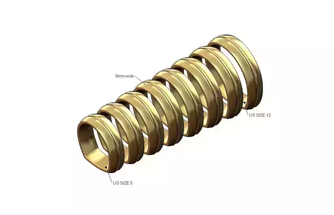 Euro shank 6mm wide comfort fit split band US sizes 5to12