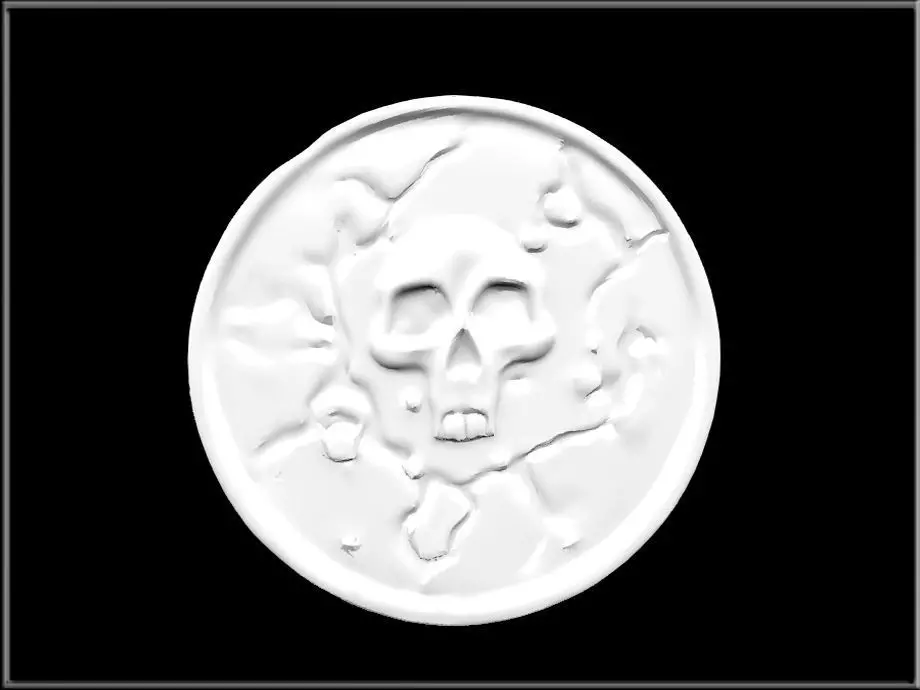 Skull Coin Low-poly 3D model_2