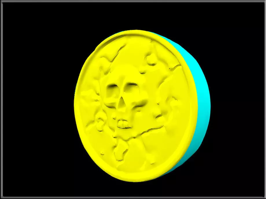 Skull Coin Low-poly 3D model_4