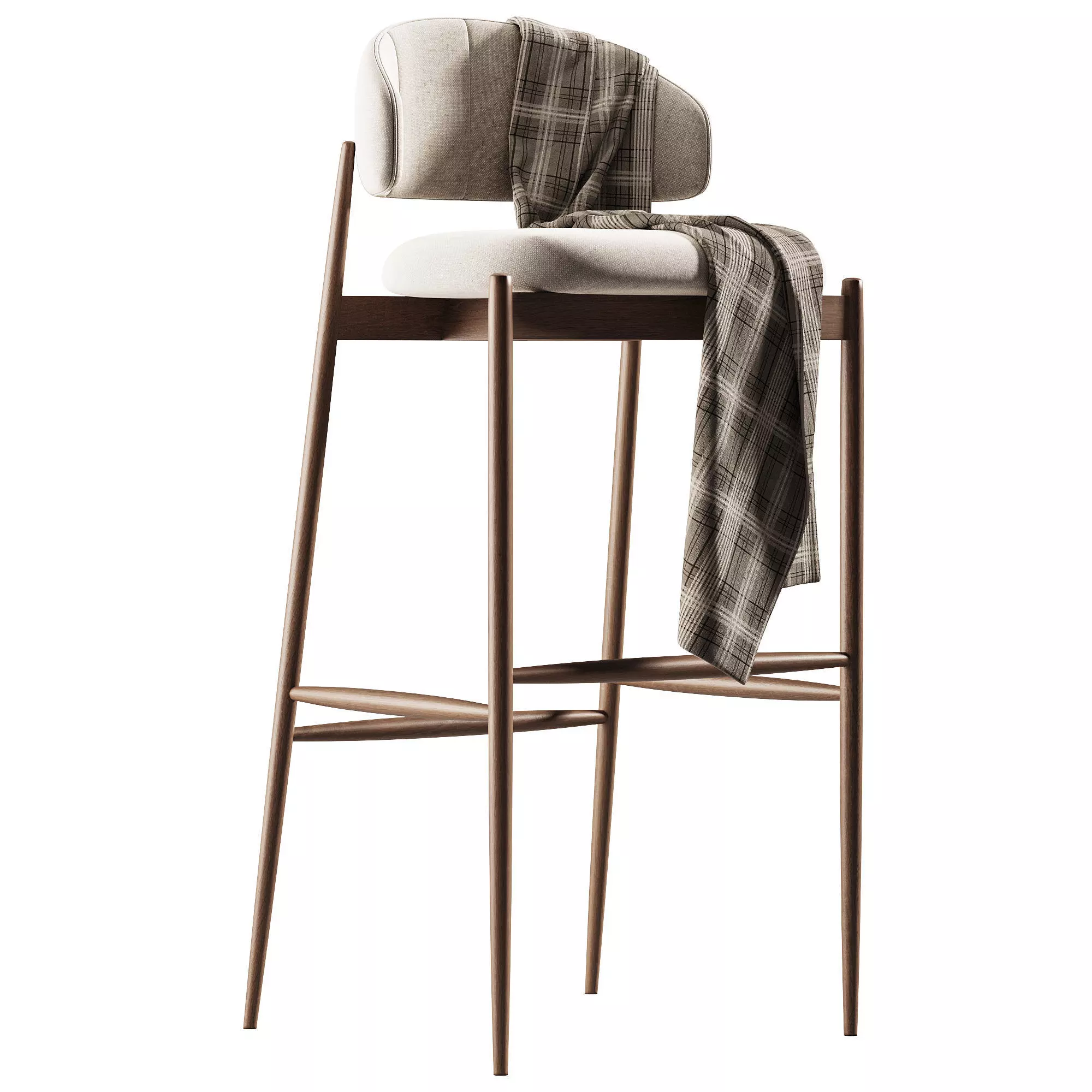 Bar stool Family Look Low-poly 3D model_1