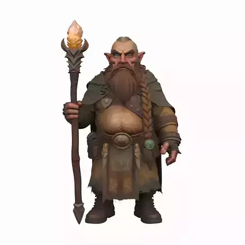 Highly Detailed World of  Dwarf Mage 3D ModelAdventurous Nimble